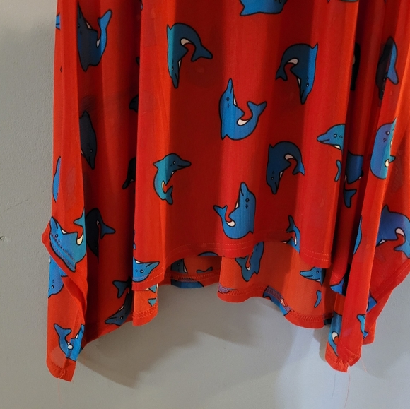 New! SWIMSUIT COVERUP 🐬 Dolphin Print Sheer Tank - Picture 7 of 11